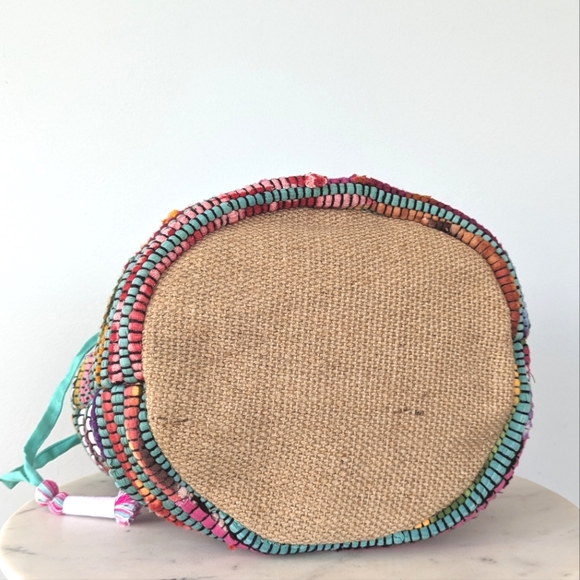 Francesca's Collections Grendaline Woven Colorful Summer Bamboo Tote Bag - Picture 13 of 13